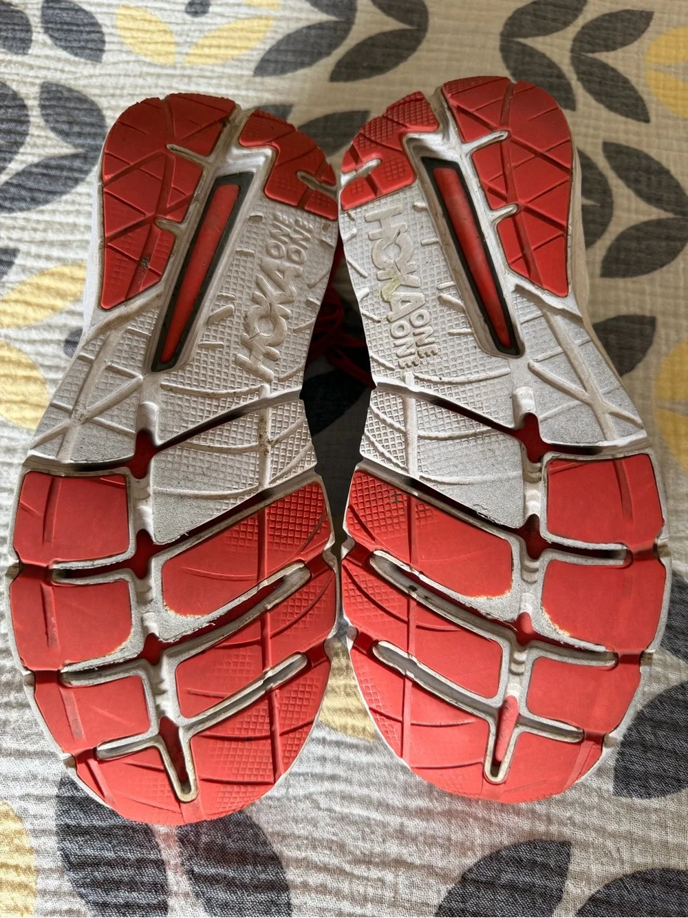 Hoka Grey/Orange Lightweight Running Shoes Size 8